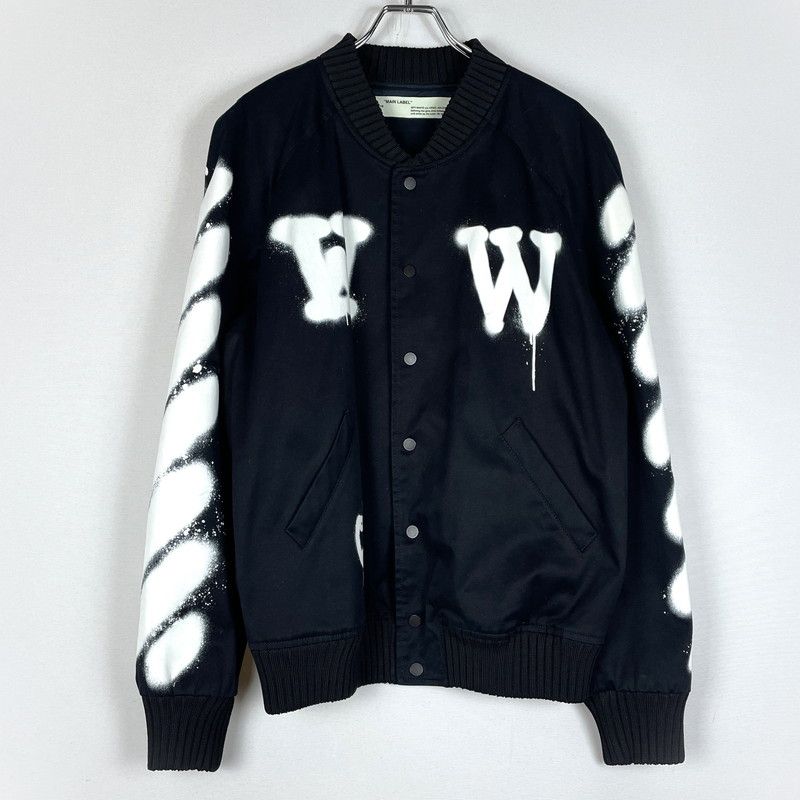 【中古品】 OFF-WHITE オフホワイト 19SS SPRAY PRINT BOMBER JACKET スプレー プリント ボンバー ジャケット アウター 【142-260507-ks-02-tei】