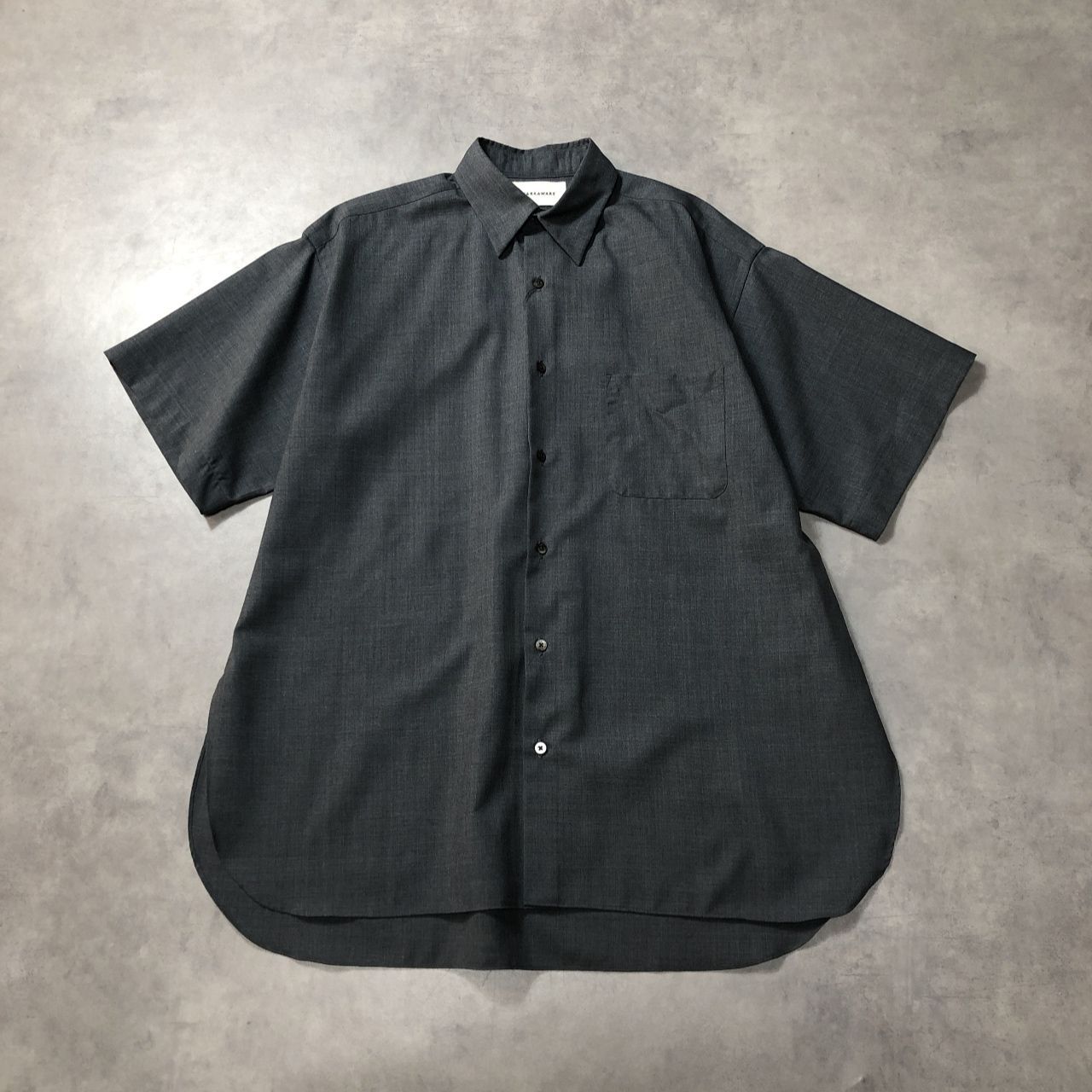 GQ5429◇MARKAWARE：COMFORT FIT SHIRT S/S SUPER 120s WOOL◇1◇グレー系 A21B-06SH01B マーカ 半袖コンフォートシャツ