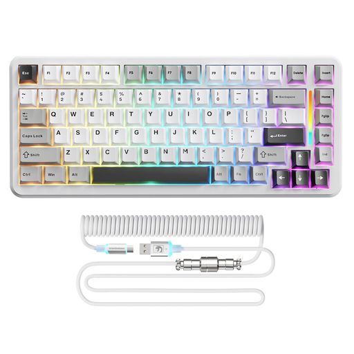 MAMBASNAKEM82HEホール効果磁気スイッチ75%ラピッドトリガーゲーミングキーボード8000Hz0.01mm精度1600万色RGBWebドライバー(StarWhite)
