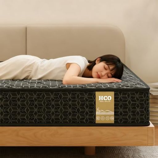 HCOマットレスシングル極厚22CMベッドマットレス高反発ポケットコイル406個体圧分散通気性静音抗菌防臭高耐久高密度ウレタン体を適度に支える圧縮梱包適度な硬さと柔らかさブラック(97x1…