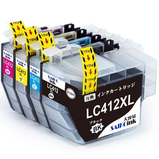 LC412XL-4PKインクブラザーLC412互換インクカートリッジBrother用 