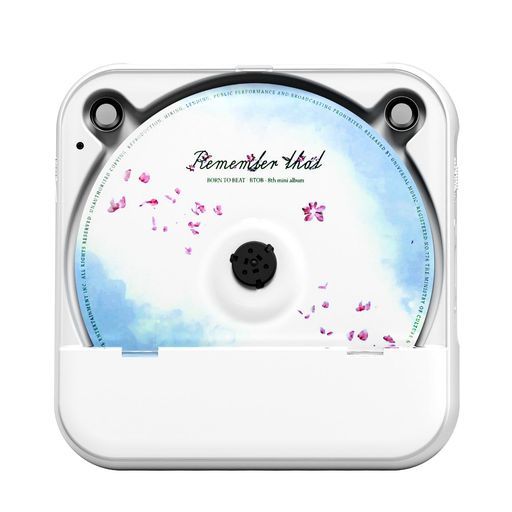 cdプレーヤー小型HIFIサラウンドサウンドbluetoothFMラジオ/USB/AUX/タイマー/リピート充電式ポータブルcdプレーヤー(ホワイト)