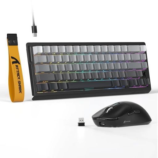 ATTACKSHARK【X68HE&X3】ラピッドトリガーキーボード高速反応有線8KHZゲーミングキーボードマウスセット調整可能なアクチュエーション搭載RT0.01mmTKLコンパクト66キーゲーミング用PBTキーキャップ
