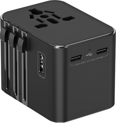 変換プラグ海外2025最新全世界対応海外旅行用電源コンセントマルチ2つUSB-Cと2つUSB-Aポート付きC/O/BF/Aタイプ付きアダプターヨーロッパ/オーストラリア/韓国/イギリス/アメリカ/中国などの…
