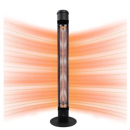 カーボンヒ一タ一電気ストーブ1500Wパティオ遠赤外線ヒーター自立型家庭用360°全方位速暖転倒OFF静音過熱保護屋内のオ一ルラウンド加熱屋外業務用ヒーター高速暖房縦型暖房器具屋内屋…