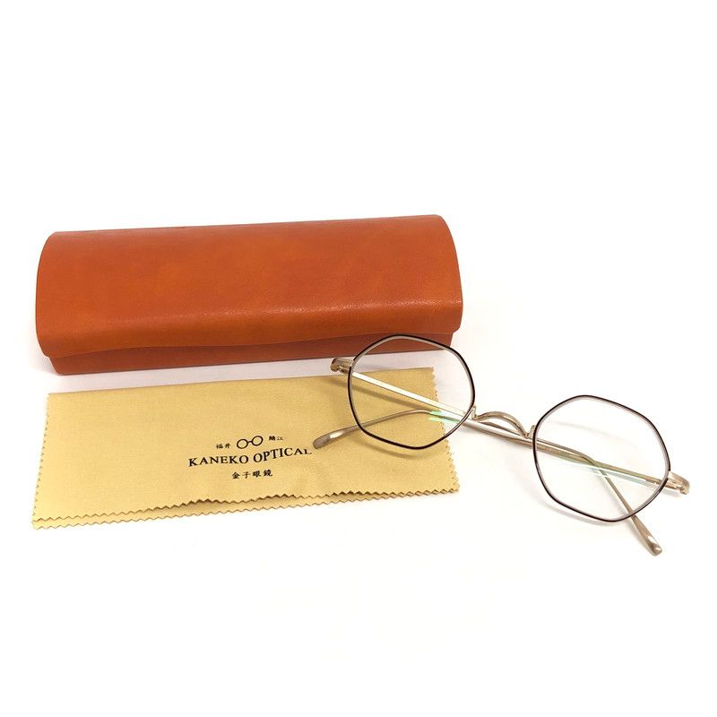 【中古品】 金子眼鏡 VINTAGE KANEKO OPTICAL HEXAGONAL GLASSES KV-103L BRWG ヘキサゴナルグラス 度入り メガネ アクセサリー 【203-260507-rs-06-fur】