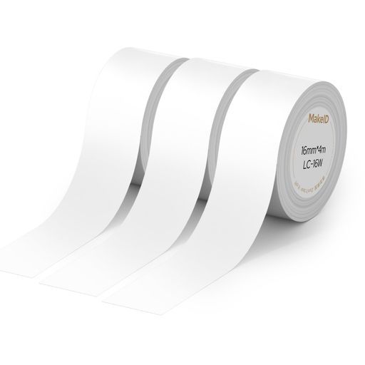 MakeIDL1/L1-Cラベルプリンター専用感熱ロール紙16mm長3巻セット純正ラベルシールサーマル用紙