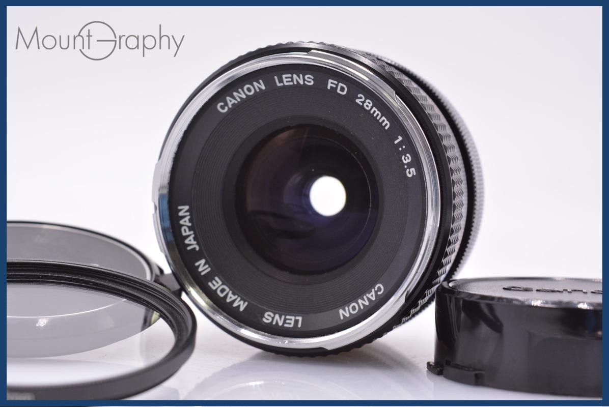 【動作保証】 キヤノン Canon FD 28mm F3.5 前後キャップ&レンズフィルター付 同梱無料 #am6538