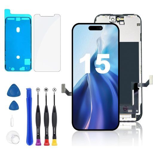 jasfiuayforiPhone15液晶パネル画面交換-6.1インチiphone15FHDフロントパネルタッチスクリーン修理用スクリーンデジタルコンバーター修理ツール