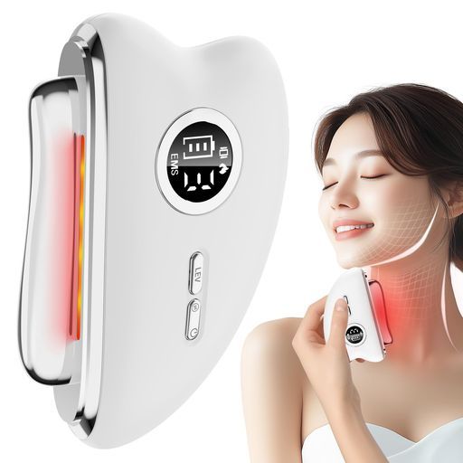 【2025人気電動カッサプレート】Fuoxio美顔器EMS微電流+振動+温感+3色LED光かっさ多機能3段階調整可能リフト口元首元全身適用男女兼用type-C充電式超軽量持ち運び便利家庭/自宅/出張/旅行母の…