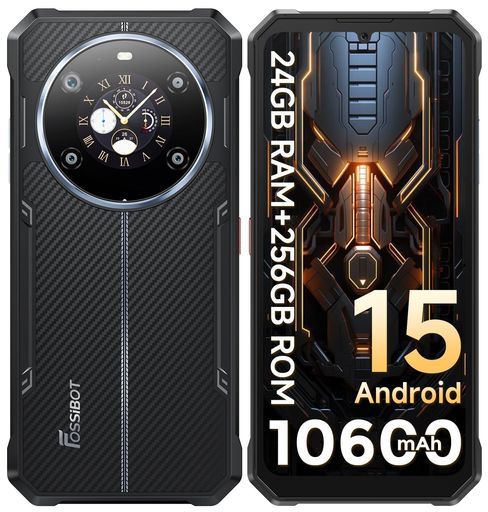 「Android15スマホ」FOSSiBOTF109SSIMフリースマホ本体2画面スマホ24GBRAM+256GBROM2TB拡張可能10600mAhの大容量バッテリータフネススマホ防水防塵耐衝撃6.745インチ