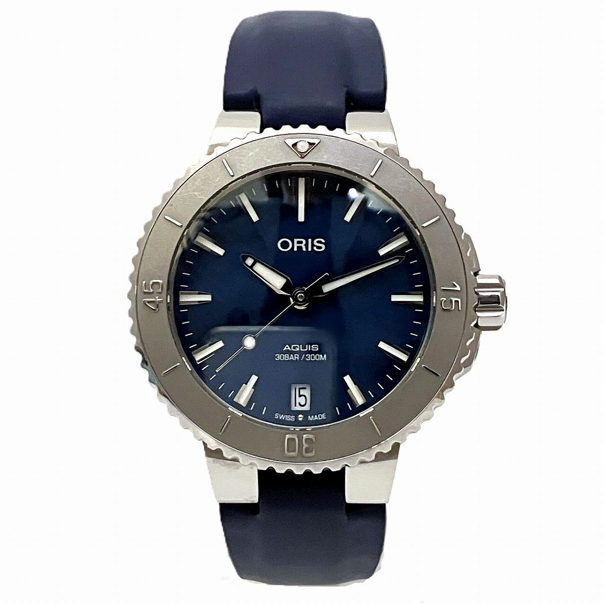 オリス ORIS アクイスデイト 腕時計 総重量約78g SS ラバー 自動巻き ブルー文字盤 01 733 7770 4155 07 34 14 40 ユニセックス 70,400円