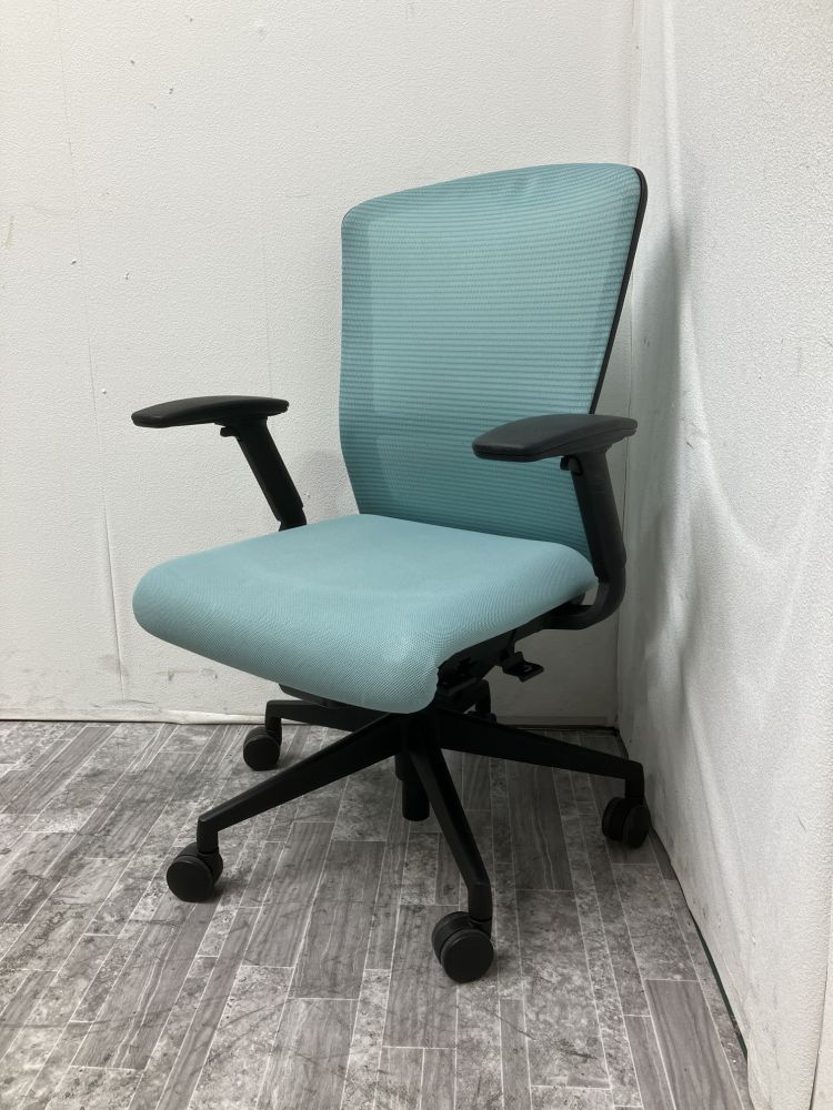 【中古品】ウチダ 可動肘付エルフィチェア ELA2-00B ブルー