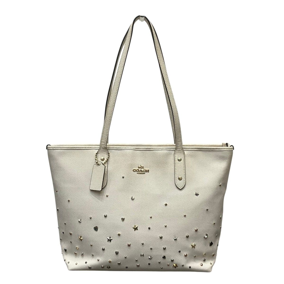コーチ COACH スターダスト スタッズ シティー ジップ ラグジュアリー トートバッグ PVC レザー F22299 レディース