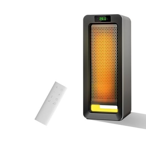 【PTC技術·速暖】セラミックヒーター省エネ3段階温度調整800W/1200W6~8畳二重過熱保護転倒OFFタイマー機能リモコン付きLEDディスプレECO恒温運転大風量速暖スリム暖房器具電気ストーブ電気…