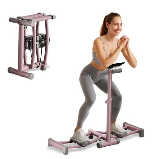 Gladgogoレッグトレーニングスキーマシンダイエット折りたたみ室内太もも痩せ産後ケアジム自宅用静音設計強度調整可能女性向け下半身引き締め筋トレストレッチ簡単収納肘掛け/計数機/…