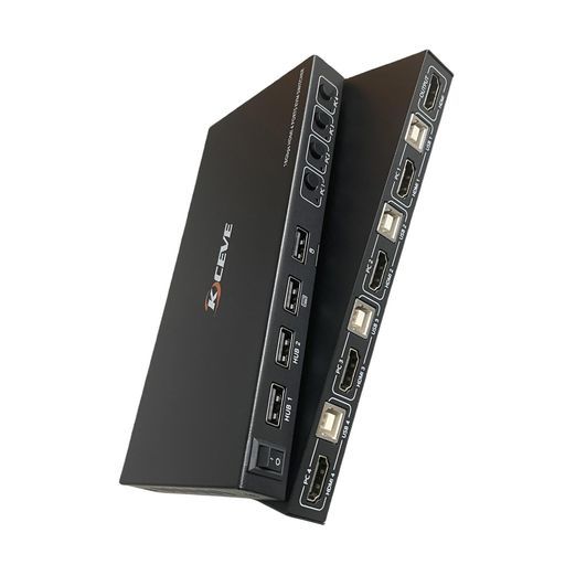 AIMOSKVM切替器4K@60Hz4入力1出力ホットキーHDMIKVMスイッチ4PC切替器キーボード、マウス、モニターを4PCで共有、ホットキーをサポート