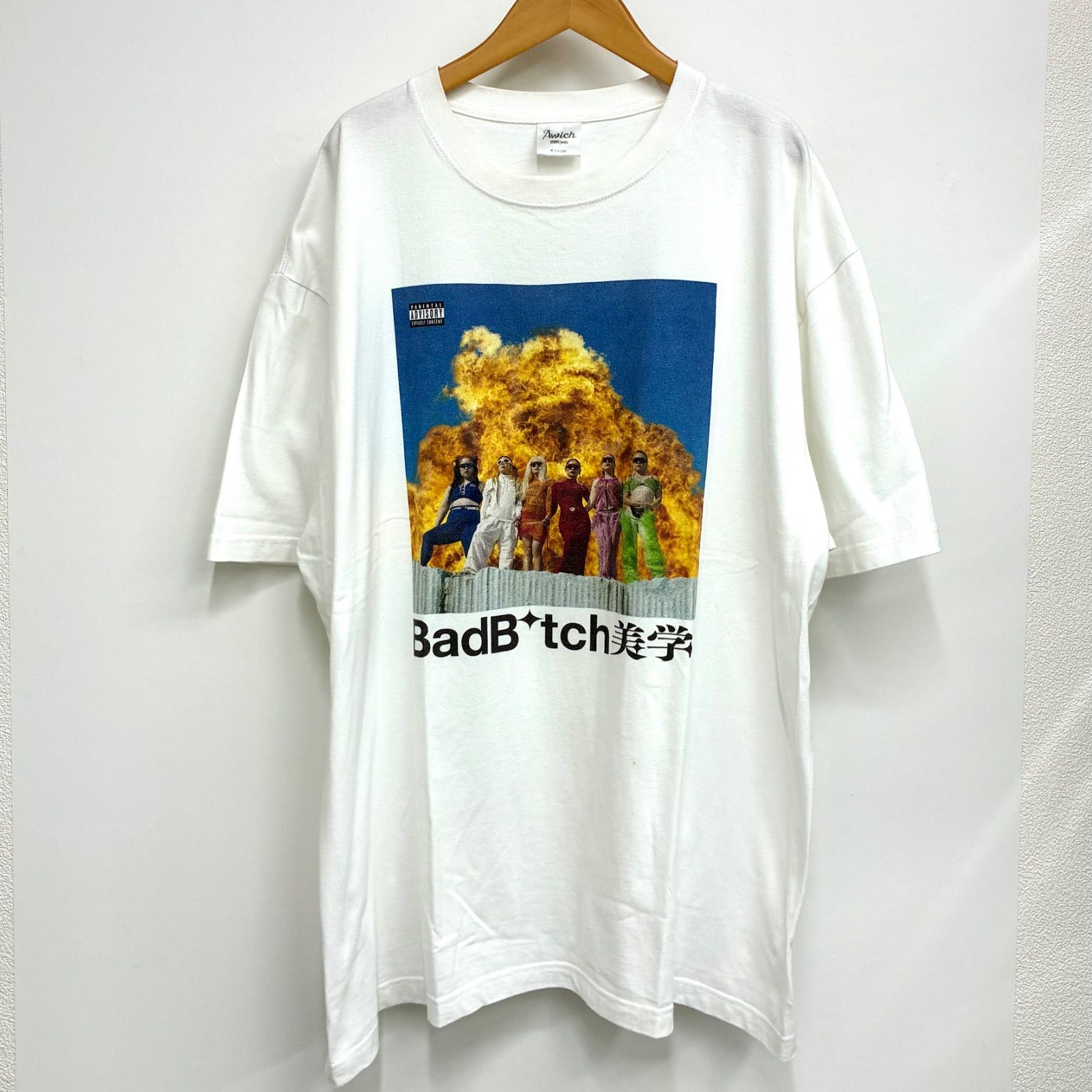 【エーウィッチ Awich】メンズ　半袖Tシャツ 受注発注限定品！ Bad Bitch美学 Remix アーティストT XL ホワイト