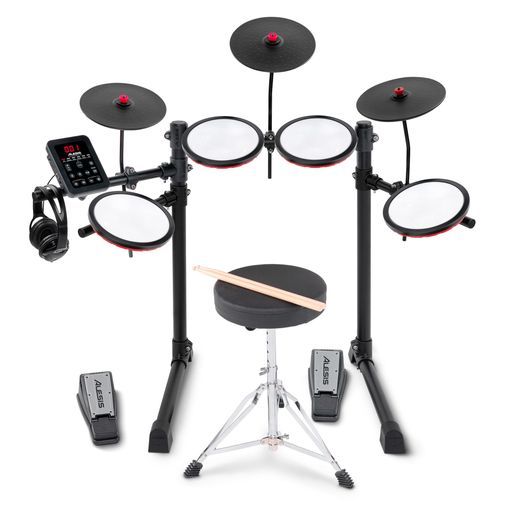 AlesisTurboMax電子ドラムセット静音性の高い8インチ・メッシュパッド、レッスン機能、Bluetooth対応、必要なものは全て付属、折りたたみ式