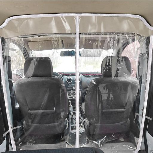 CZEAR車内仕切り車用間仕切透明車内パーテーション開閉自由フィルムエアコン効率防護スクリーン分煙軽自動車タクシー小型トラック等に汎用(全透明(幅180x高さ170CM))