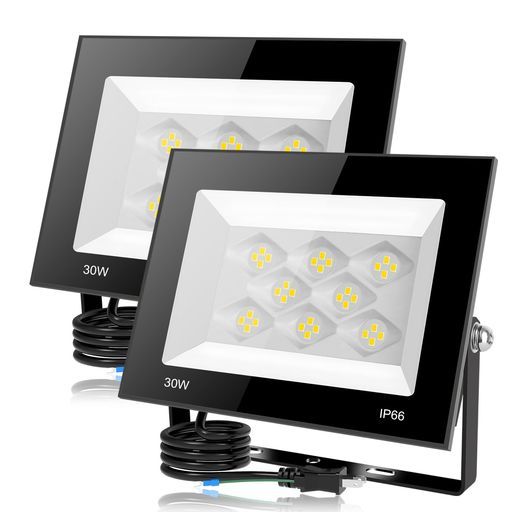 【2個セット】LED投光器30W4000LM昼光色ledライト屋外IP66防水豪雨対応作業灯led100V対応アース付きプラグPSE認証済灯光器高演色Ra85以上外灯高輝度省エネ120°広角屋外照明看板灯