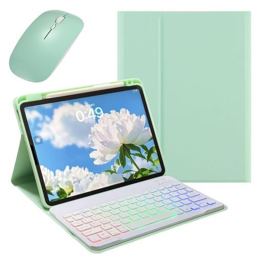 マウス付きiPadAir11インチM4/M3/M2用のキーボードケースレインボーバックライト付きiPadAir第5/4世代10.9インチiPadPro11インチ第4/3/2/1世代キーボード付きカバーカラフルマグネット分離式