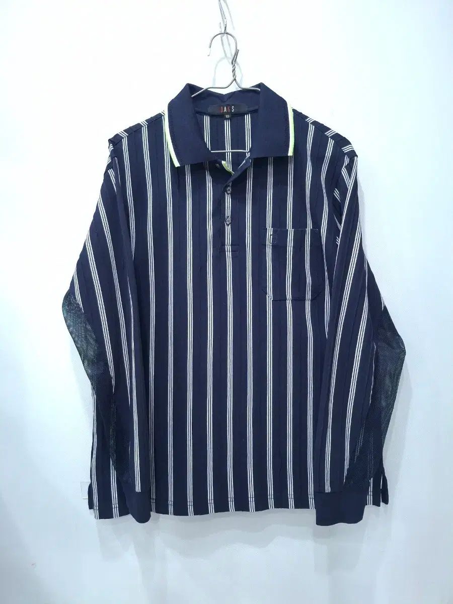 ダックス ストライプ 長袖 ポロTシャツ 100