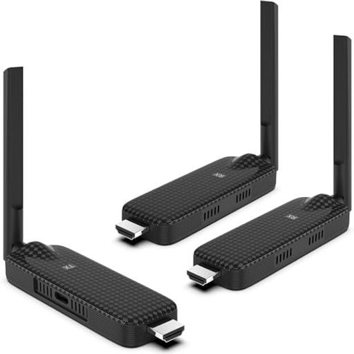 ワイヤレスHDMI送受信機セット無線ワイヤレス送受信機セット1x送信機+2x受信機50M小型受信機4台増設可能拡張モード対応HDMI無線化WIFI/設定不要1080PフルHD/5G超低遅延映像音声同期出力