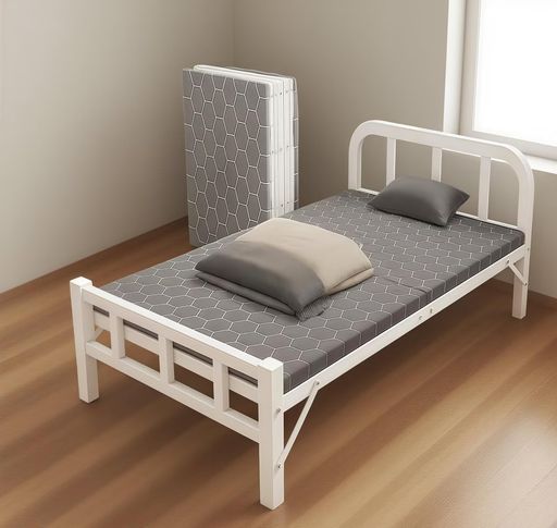 TUIYIDUOシングルベッドアウトドア用折りたたみ簡易ベッド幅70CMコンパクト収納室内外兼用頑丈で耐久性がある安定静音通気完成品組み立て不要仮眠用来客用一人暮らし(ホワイト190x70x37.5cm)