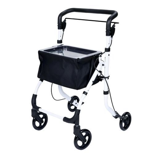 FamilyRootsシルバーカー歩行器買い物カート手押し車折り畳みコンパクト高さ5段階調節大容量バッグ老人高齢者用ショッピングカート老老介護歩行補助お買い物お散歩休憩トレイ付き(ブラ…