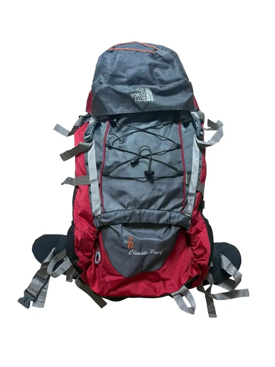 THE NORTH FACE ザノースフェイス 登山 リュック Climate Proof レッド/グレー 75リ