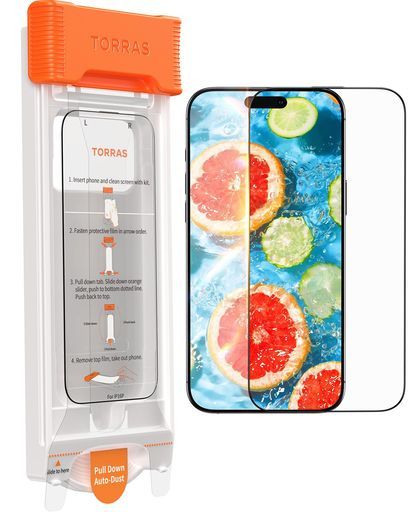 TORRASiPhone17Pro用ガラスフィルム【ARアンチグレア反射防止】6.3inchカイド枠3Dラウンドエッジ極薄フルカバー装着感ゼロ9H硬度強化傷防止(1枚入り)いPhone17pro用保護フィルム