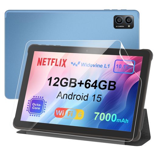 【2025初登場】AWOWUTBookアンドロイド15タブレット10インチ、12GB+64GB+1TB拡張、WidevineL1Netflix対応、8コアCPUA523アンドロイド