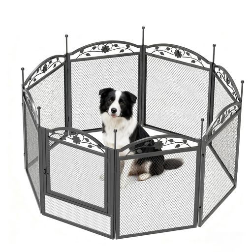 BingoPawペットサークル犬ペットフェンス室内柵小型犬ドッグランフェンス屋外大型犬猫中型犬老犬徘徊サークル8枚組高さ80cm大きめ