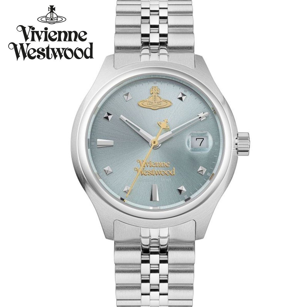 Vivienne Westwood ヴィヴィアン ウエストウッド 時計 女性 レディース 女性用 Little Camberwell VV311LBLSL ブルー アナログ カレンダー ステンレス ブレスレット 防水 軽量 仕事用 腕時計 小さめ 小ぶり