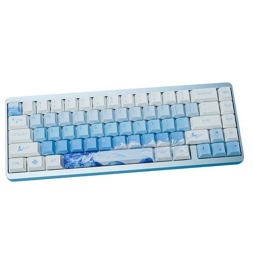 MechkeysVARMILOMuse65ゲーミングキーボード、CNC加工アルミ合金シャーシ、有線デュアルレールマグネティックホワイトスイッチキーボード、FPSゲーム用の調整可能なトリガー付き(Muse65ArIel-禾金)