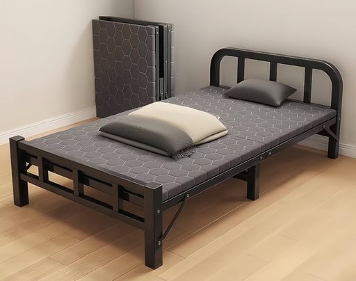 TUIYIDUOシングルベッド簡易ベッド幅80CMアウトドア用折りたたみコンパクト収納室内外兼用頑丈で耐久性がある安定静音通気完成品組み立て不要仮眠用来客用一人暮らし(ブラック80x190x38cm)