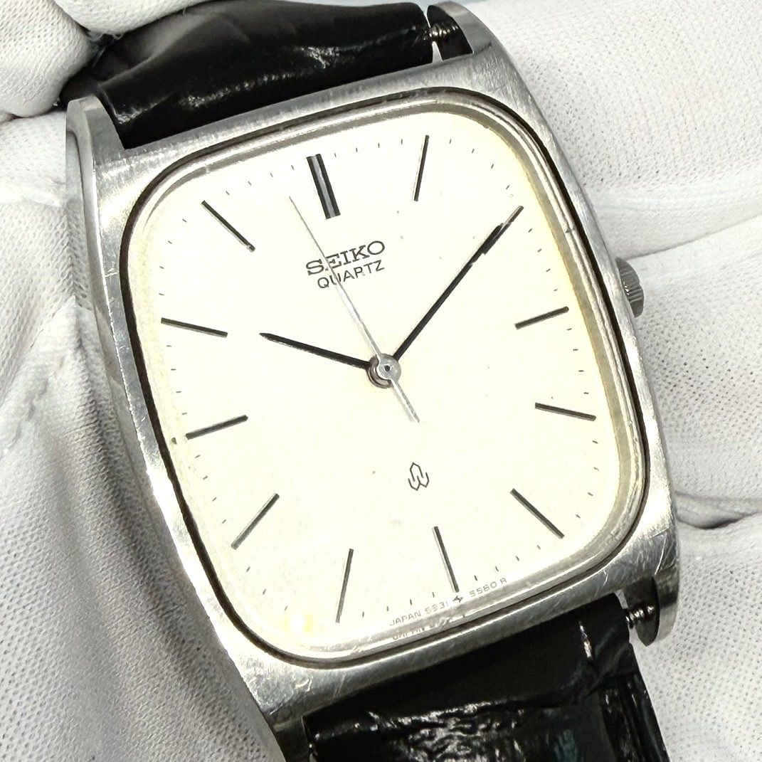 【稼働/新品ベルト】SEIKO/セイコー Chariot/シャリオ 腕時計 クォーツ バーインデックス Cal.5931 メンズ