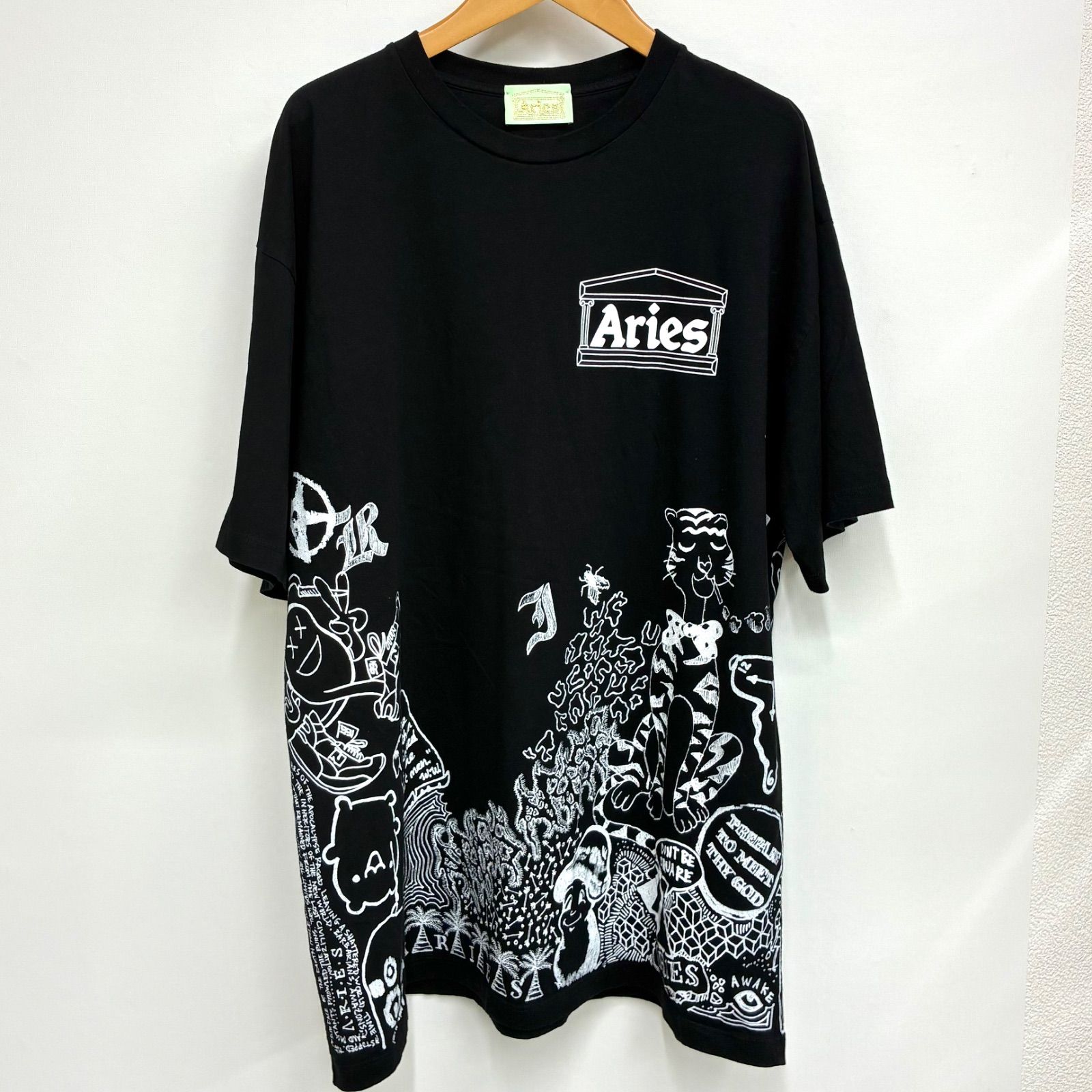 アリーズ Aries】メンズ 半袖グラフィックTシャツ Lサイズ ブラック
