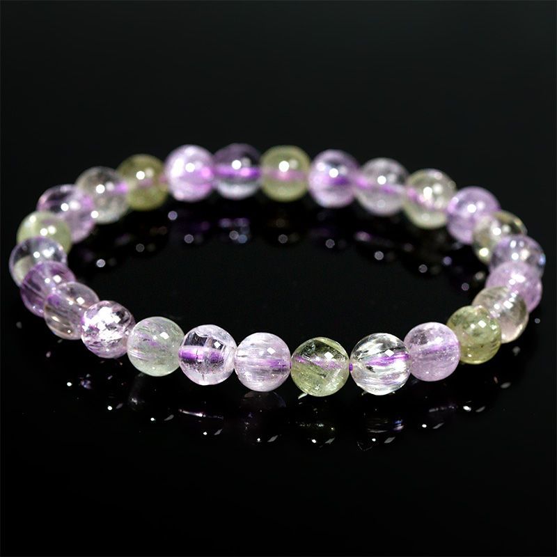 〔K2213-16〕約7mm キャッツアイクンツァイト スポジュメン Kunzite ブレスレット