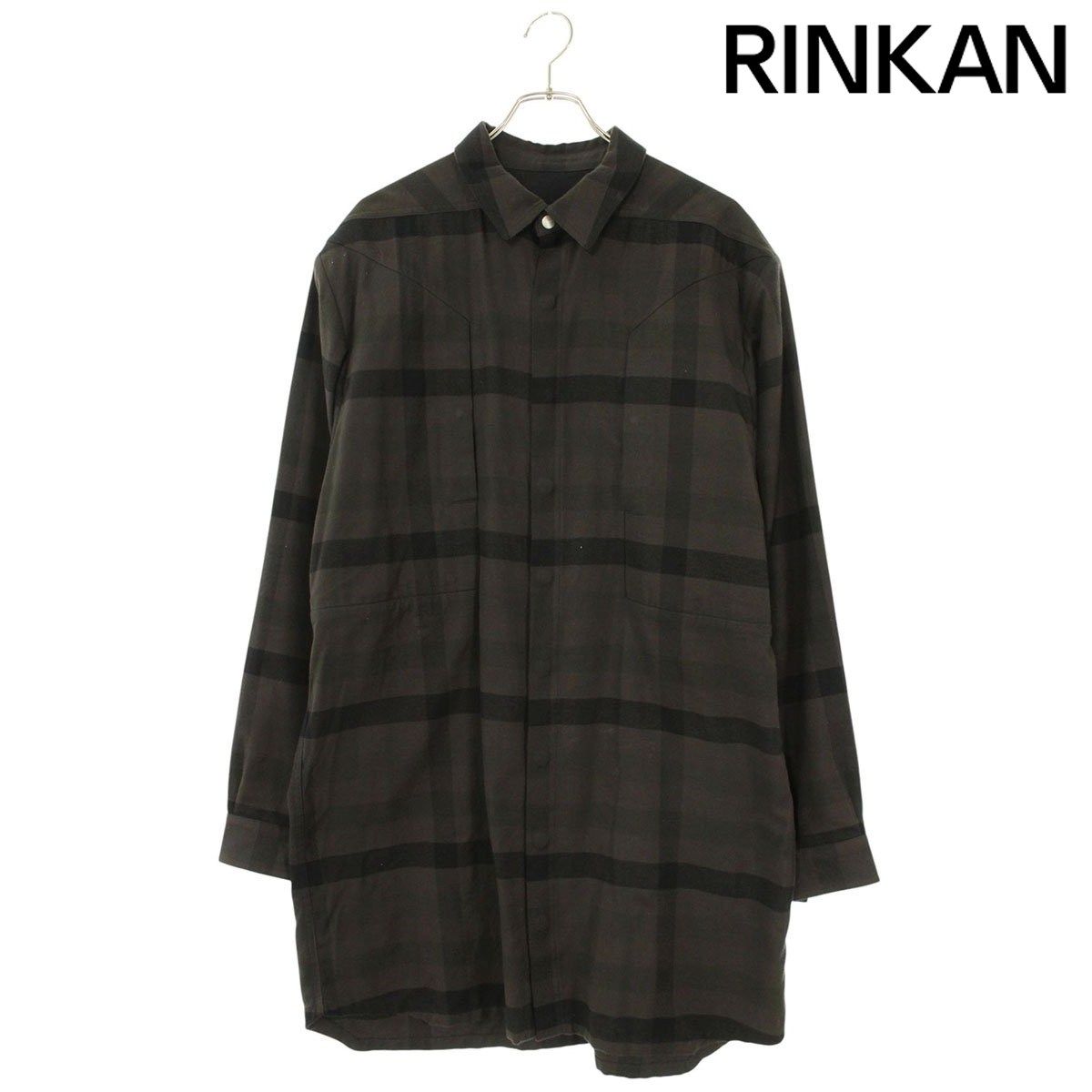 リックオウエンス WORK SHIRT RU02C7240-CP チェックワーク長袖シャツ メンズ 46