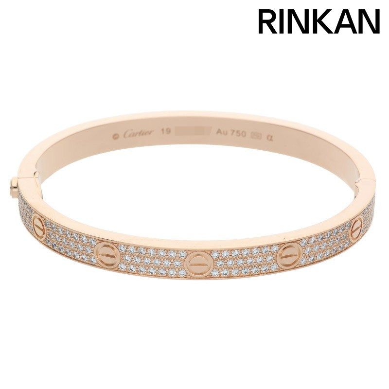 カルティエ LOVE BRACELET PAVEダイヤ/ピンクゴールドブレスレット メンズ 19