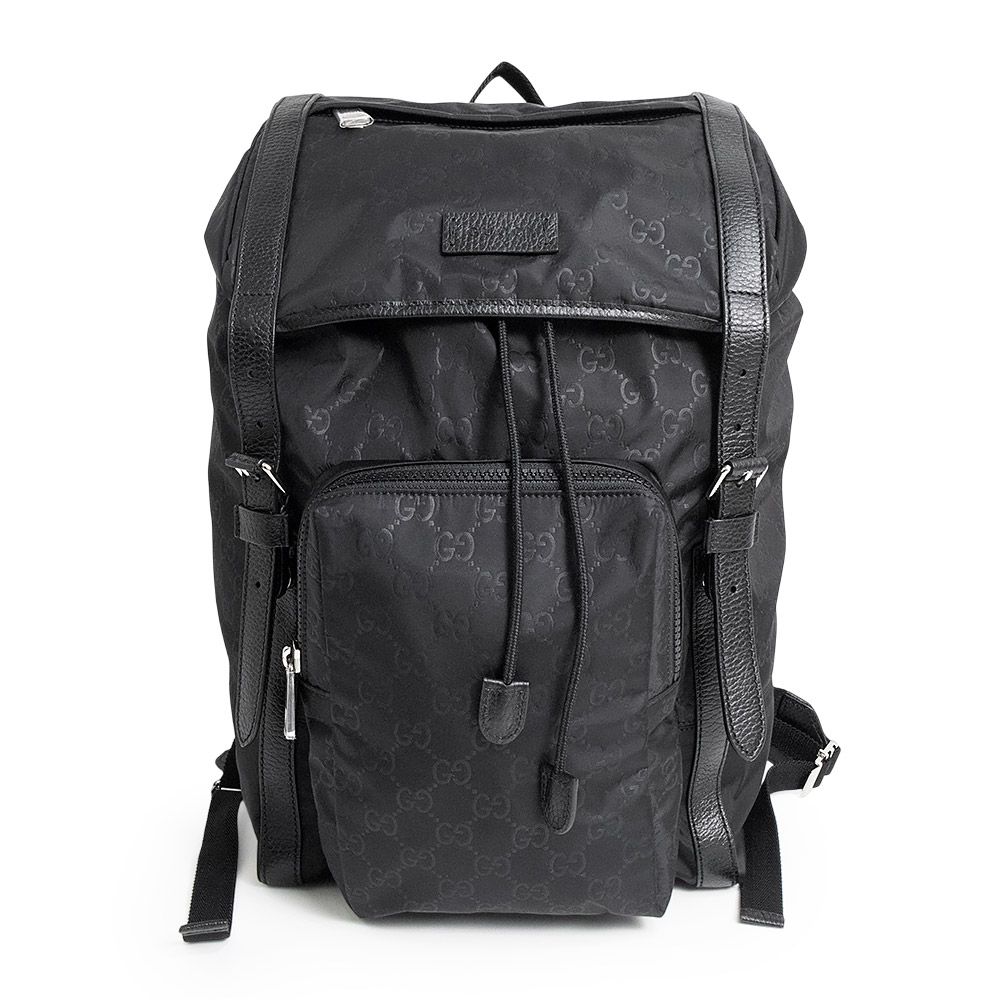 グッチ 510336 バックパック GGナイロン ブラック リュック デイパック バックパック シルバー金具 GUCCI（未使用　展示品）