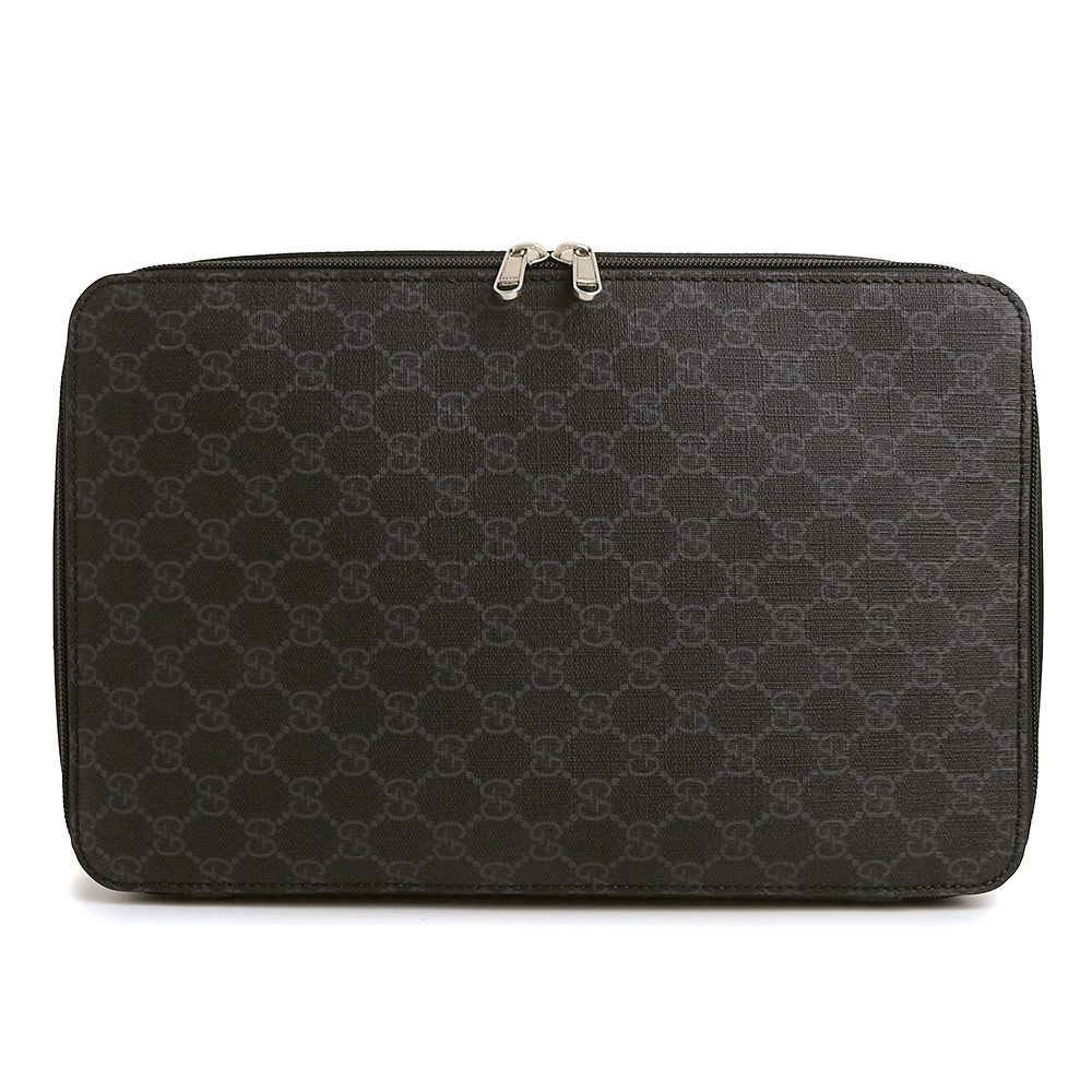 グッチ 726669 ラージ パッキング キューブ GGスプリームキャンバス ブラック クラッチ セカンドバッグ シルバー金具 GUCCI（新品・未使用品）
