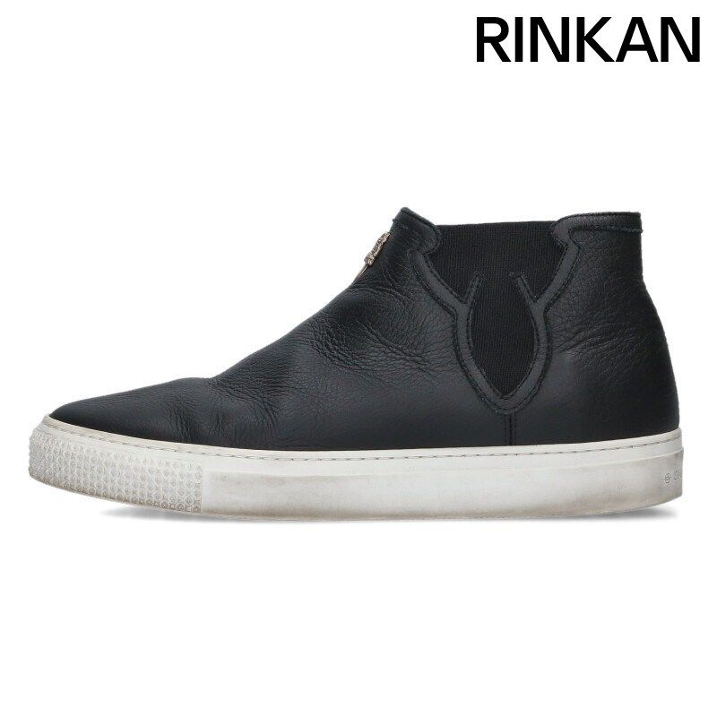 クロムハーツ MID TOP/ミッドトップ ダガー装飾サイドゴアレザースニーカー メンズ 43