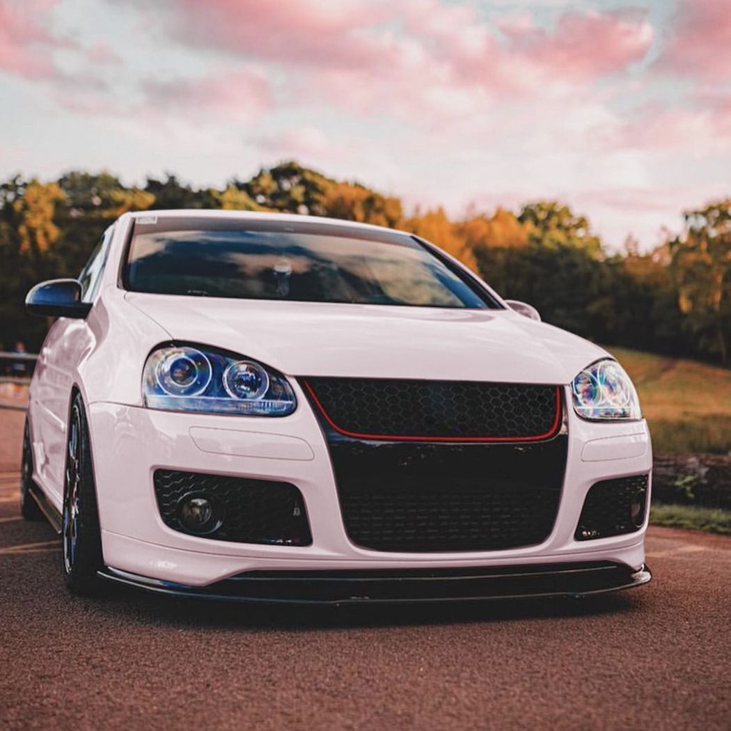 フォルクスワーゲン ゴルフ5 Golf 5 MK5 GTI ジェッタ Jetta MK5 GLI フロントバンパー用フロントリップ ABS製 前唇スポイラー ピアノブラック カーボン調 外装アクセサリー ドレスアップ 立体感アップ 傷防止 フロント印象チェンジ｜詳細画像