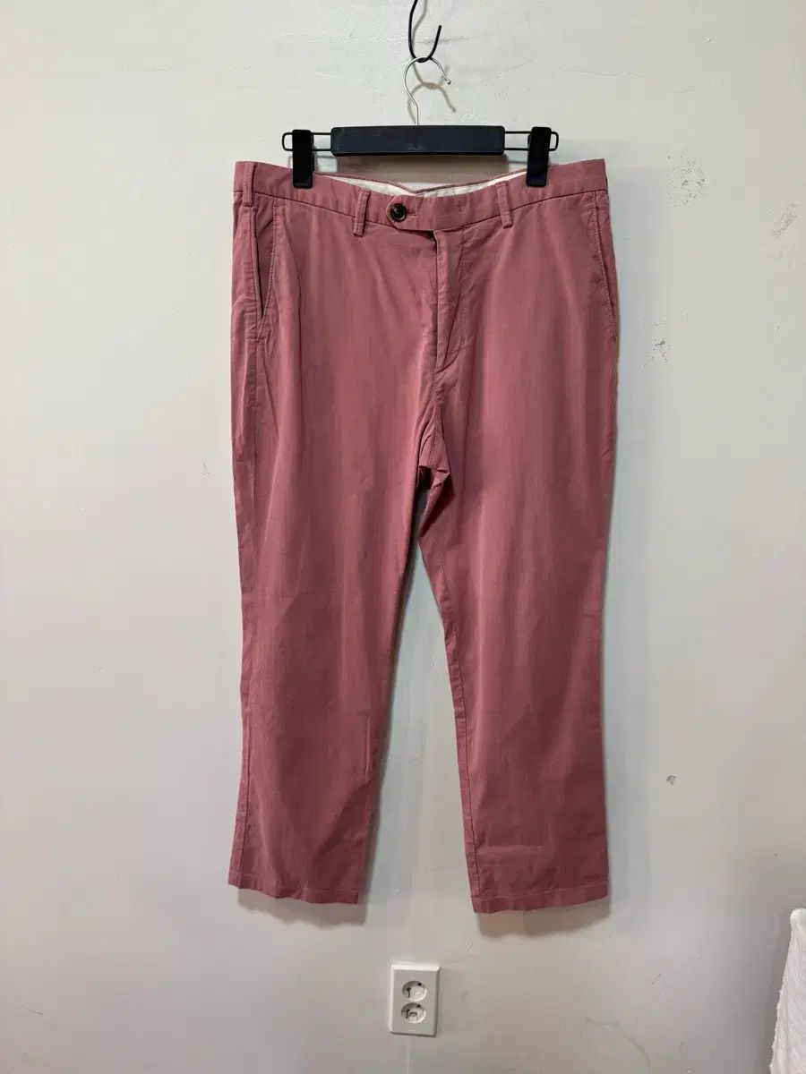 HAZZYS ヘジス ピンク スリムフィット コットン パンツ 92 (36)