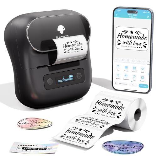 Phomemo M220 ラベルプリンター 小型 スマホ対応 PC対応 値札ラベルライター 感熱ラベルプリンター Bluetooth接続 郵便/食品表示/梱包/DIY/作業/冷蔵庫収納/配送/整理収納/名前に適用 充電式 20mm~75mm幅 国内発送