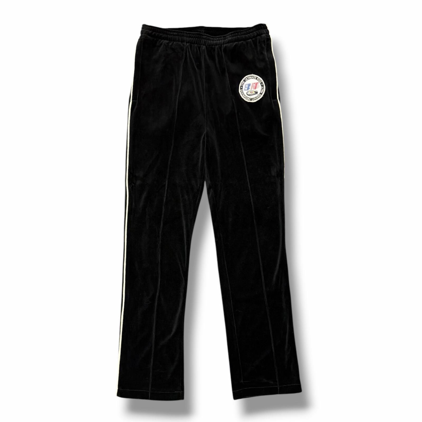 参考上代52800円 SAINT MICHAEL 25SS LM_TRACK PANTS/VELOUR ベロアトラックパンツ イージーパンツ コラボ セントマイケル × ラストマン SM-HR8-0000-C35 ブラック S （15223M）