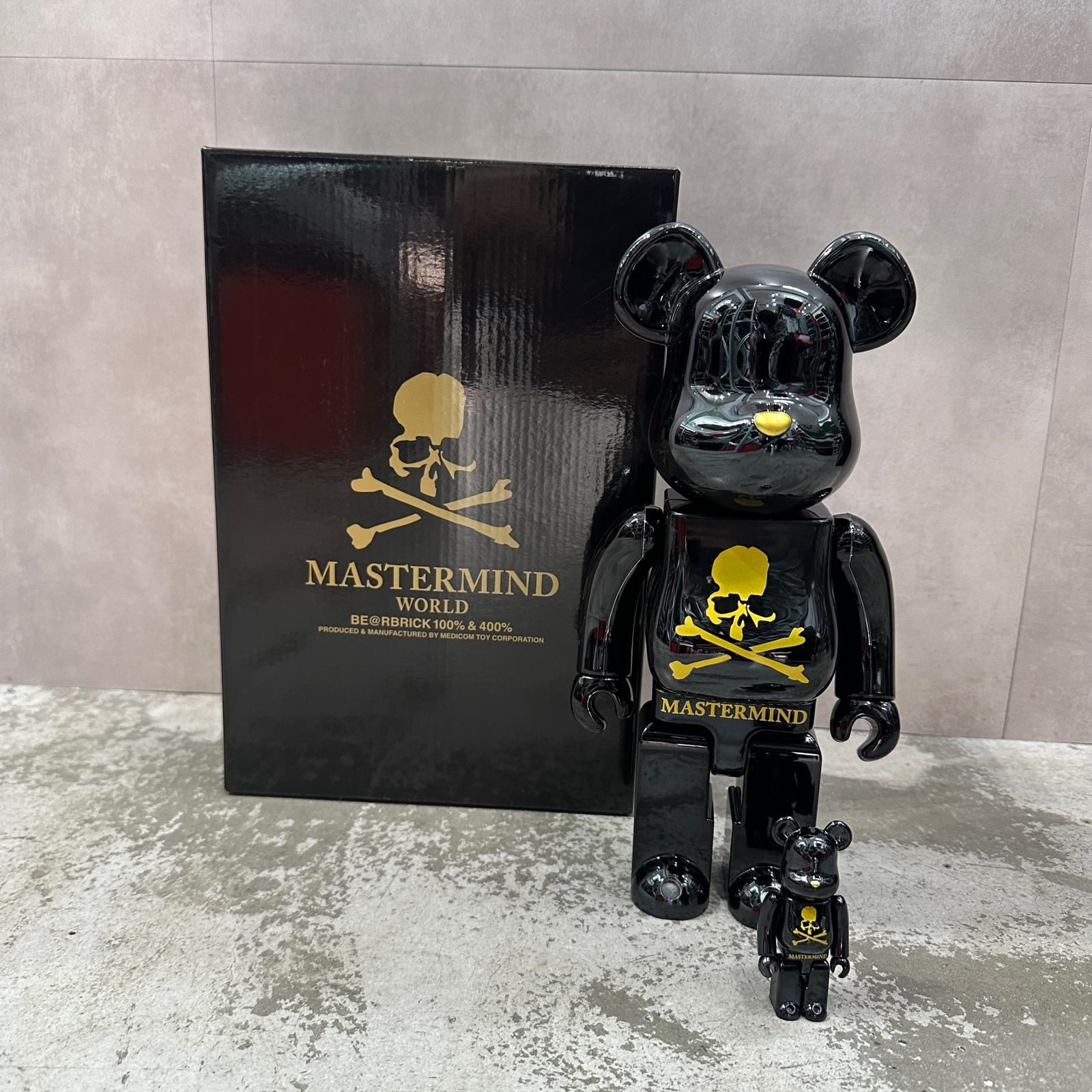 MEDICOM TOY × mastermind JAPAN BE@RBRICK 400% 100% 繁栄 メディコムトイ × マスターマインドジャパン ブラック F (14779M)